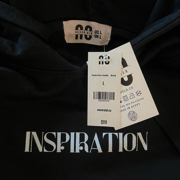 Never Old Inspiration Graphic Hoodie Sweatshirt Black, NWT-Large - Picture 3 of 7